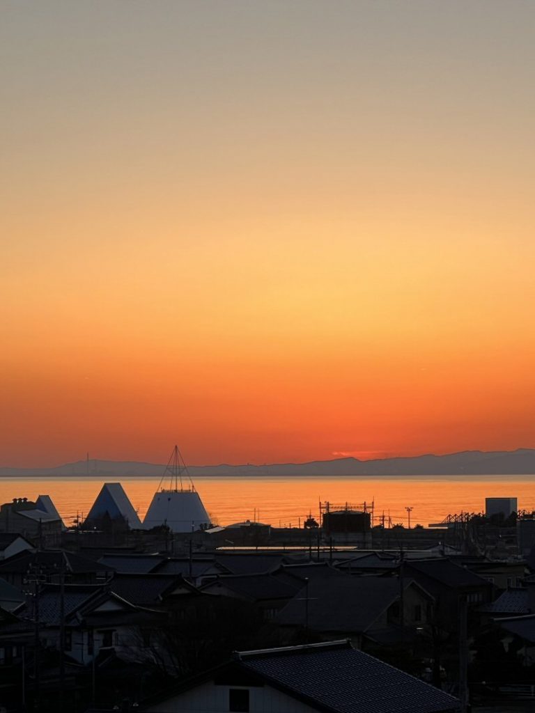 2月の終わり2日連続できれいな夕焼け！