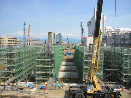 富山駅の工事が進んでいます