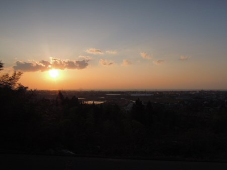 富山湾に沈む夕日