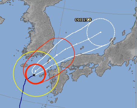 台風24号、日本海を北上！